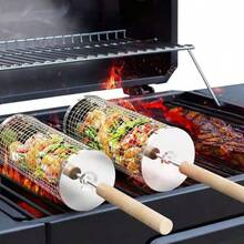 ✨Set Of 2 Rolling Grill Basket, Removable Wooden Handle, 304 Stainless Steel, Nesting BBQ Tools, Smoker Grilling Accessories For Vegetable, Outdoor Cooking Camping, Birthday Gifts For Men Dad Husband For Summer, Outdoor,Party,Birthday Gift, Swimming Pools|Birthday Party Gifts(2026 Enhanced Design)|Cool Summer Day| Suitable For Indoor And Outdoor Activities|Christmas & Halloween Gift|Newly Upgraded Thickened Edition|Suitable For Indoor And Outdoor Activities|Limited Quantity| Heartwarming Gift|Christmas Eve|New Year's Eve|Made Me Buy It: Must-Haves To Stock Up On|Pool Party Drink Toys|Summer Home|Gift For Him/Her,Anniversary Gift,Date✨ - A - View 1