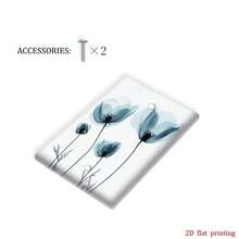 Single Blue Poppy Flower Design Switch Panel, Wall Decor Outlet Cover, Easy Installation, Suitable For Bathroom, Bedroom, Home Decor - Multicolor - View 16