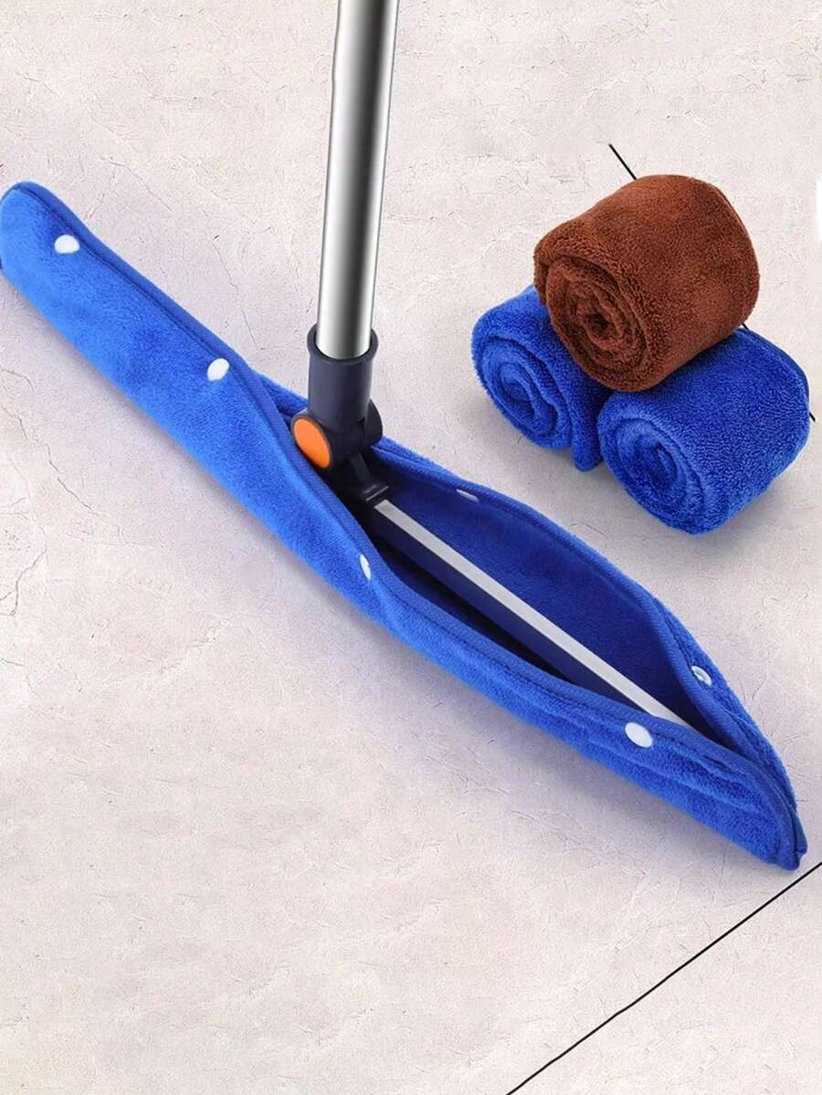 Magic Broom Replacement Cover, Broom Cloth, Household Dusting Replacement Cloth, Wiping Cover, Coral Fleece Cleaning Cloth, Absorbent Cleaning Rag, Dry And Wet Dual Use, Broom Mop Cloth, Suitable For Living Room, Bedroom, Kitchen, Glass, Floor And Other Home Cleaning, Streak-Free - Multicolor - View 1