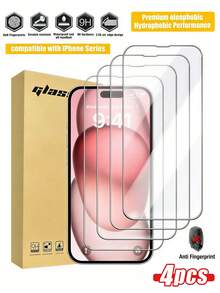 4pcs, Compatible With IPhone 17 Pro Max [6.9 Inch], Dustproof And Anti-Dust, Phone Screen Protector, High Transparency And Clarity, Business Style, Tempered Glass Film, Phone Film, Indoor And Outdoor Use, Holiday Gift, Phone Sticker, Compatible With IPhone 17 Pro Max Protective Case - Clear - View 35