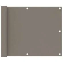 vidaXL Brise-vue pour balcon, revêtement de balcon avec œillets et corde, imperméable, pour balcon et terrasse, 90 x 800 cm, taupe, 100 % polyester Oxford - brun grisâtre - Voir 22