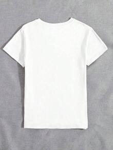 One Piece Of  Casual Clothing For Men And Women. Women's Graphic T-Shirt With A Round Neck And Short Sleeves, Featuring Cartoon Animal Prints. Versatile, Easy To Match, Suitable For Everyday Wear, Streetwear, Vacation Outfits, And Weekend Wear. - 白色的 - 查看 2