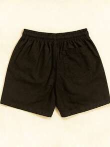 Set Of 2 Men's Premium Linen Casual Bermuda Shorts, Comfortable For Beach, Summer, And New Year's Eve. - 黑色 - 查看 6