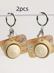 1pc Summer Fun Realistic Dim Sum Button Keychain ASMR Click Sound Accessory, Can Decorate Car Keys, Backpack, School Bag, Office, Christmas, Halloween, Cute And Funny, Teacher's Day Gift, Jewelry, Clothing, Backpack Accessory, Friend Gift - Multicolor - View 7