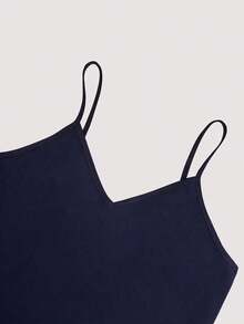 Conjunto de 2 piezas de mujer con tirantes finos y ajustado, moda de verano - Azul marino - Ver 3