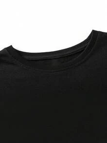 Camiseta Básica Casual de Manga Corta para Mujer, Holgada y Versátil - Blanco - Ver 9