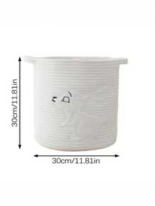 1 pieza Cesta de almacenamiento de vivero con asa de conejo blanco, cesta de almacenamiento multifuncional para ropa, botellas, pañales - Multicolor - Ver 3