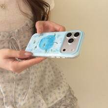 1pc Blue Koi Fish & Star Design 17 Pro Max Phone Case, Creative Girly Protective Cover For IPhone 16 Pro Max, 15 Pro, 14, 13 - Multicolor - View 4