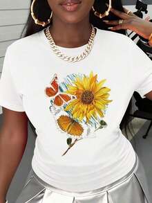 Nuevas llegadas para el verano. Camiseta casual para mujer, blanca, con estampado de conejo de Pascua, diseño de Feliz Pascua, ideal para fiestas de primavera. Blusa, camisa > Hermosa. - Negro - Ver 9