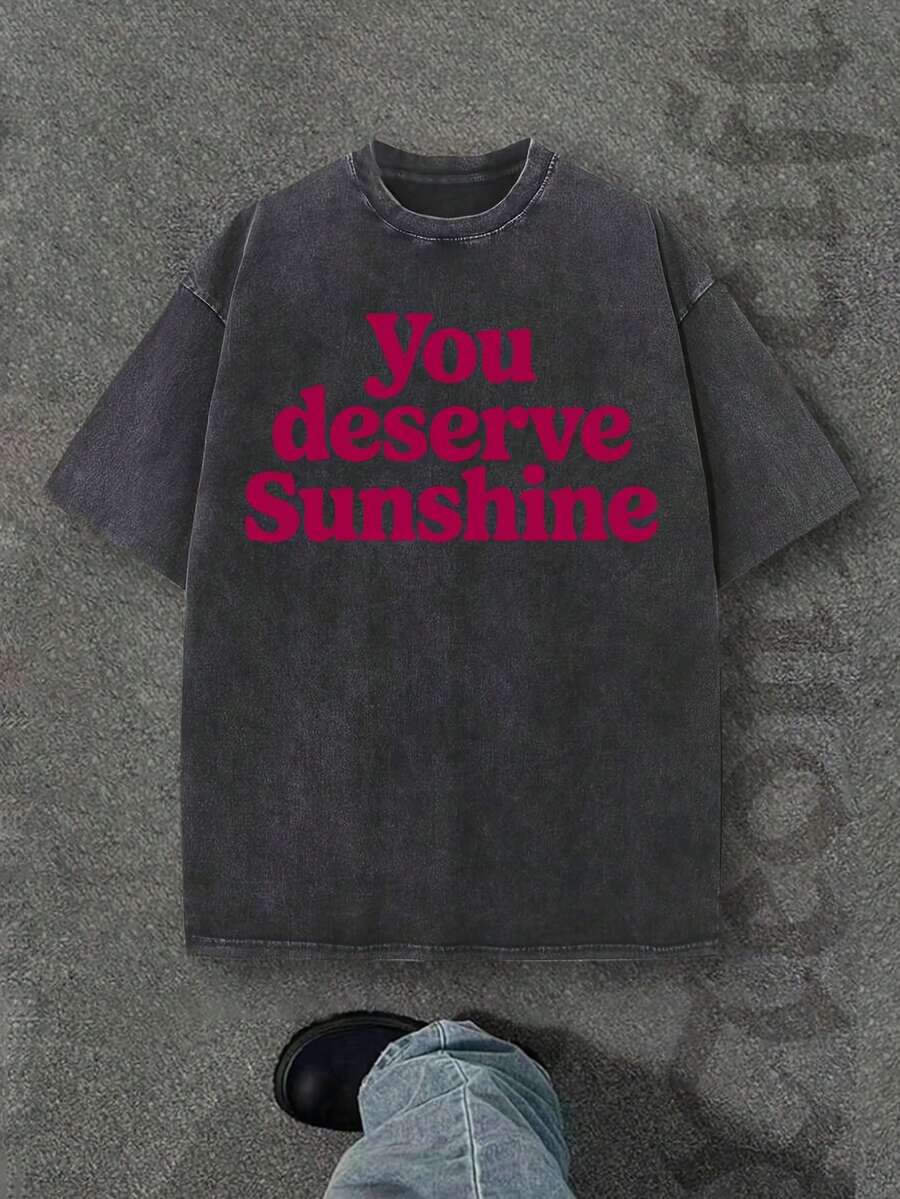 Camiseta casual vintage cómoda y lavada para mujer, camiseta de manga corta con cuello redondo,% algodón lavado y versátil para hombre, adecuada para uso diario y atuendos de, estilo unisex. - Negro - Ver 1