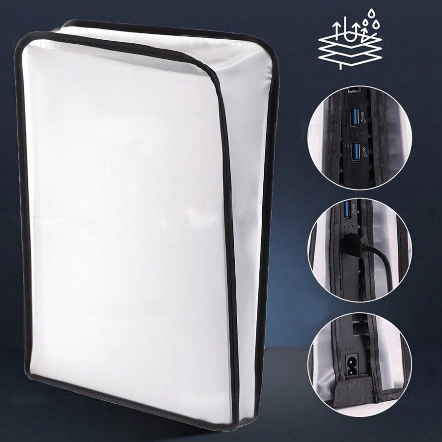 Console Dust Cover, Transparent Protective Case, Dust Bag, Suitable For Disc And Digital Versions, Black/White - View 1