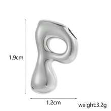 1pc Silver Stainless Steel Initial Pendant, Unisex Keychain Pendant Accessory, Bubble Letter Pendant - Bubble Letters - View 25
