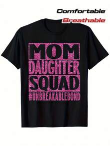 Camiseta estampada para madre e hija, playeras de mujer,transpirable y cómoda, apta para todo tipo de cuerpo y todas las estaciones, opción ideal para regalar en el Día de la Madre - Negro - Ver 2