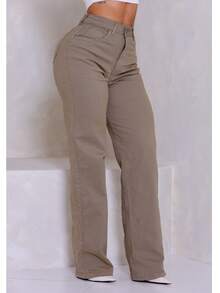 Wide Leg - Khaki - View 2