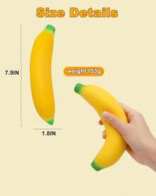 1/2pcs Bannana Squishy Toy, 2026 New Giant Banana Squishy, Banana Squishys Jumbo, Soft Jumbo Squishys Bananas Toys For Stress Relief And Enhancement For Work School, Soft PU Foam - Đồ chơi tiệc tùng - Xem 7