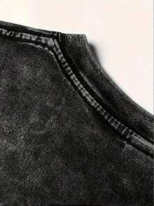 1 pieza de camiseta oversize de 230 g/m² hecha a mano con cariño - Estampado vintage de rosa de la brumela y náutico, manga corta, cuello redondo, aspecto lavado en gris oscuro/negro para uso casual de verano, playa, navegación y uso diario, TALLA GRANDE Camia Elegant Mujer Motif Ropa de Mujer 180g Algodón 100%. - Negro - Ver 6