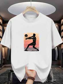 CamisetainformaldeLa camiseta para hombre de Mujer presenta un diseño vintage de jugador de voleibol y está confeccionada con tela de color sólido de alta calidad. Esta camiseta duradera, informal y elegante es suave y transpirable, y presenta un diseño deportivo de inspiración retro. Camisetas para hombre, camisetas para niños con estampados de gatos y perros, camisetas para uso diario, camisetas en apoyo a la Copa del Mundo, camisetas de la Copa del Mundo 2026, camisetas con estampados de Pascua. - Blanco - Ver 7