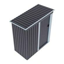 Outdoor Metal Removable Storage Shed Garden Storage Shed With Lockable Door For Firewood Garbage Can Tools Lawnmower Bike Shed Waterproof Log Store For Backyard Patio Rust-Resistant Not Include Foundation 164cm W X 77cm D X 182cm H - Charcoal Black - View 7