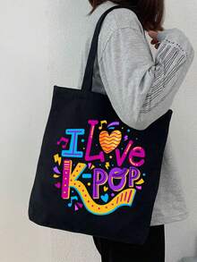 Túi vải tote I Love K-Pop, túi đeo vai cỡ lớn K-Pop, quà tặng fan hâm mộ, túi đi làm và mua sắm, túi đựng đồ tạp hóa gấp gọn, phù hợp cho người hâm mộ nhạc K-Pop, thích hợp cho du lịch, hòa nhạc, sự kiện fan, tiệc tùng, công việc, sử dụng hàng ngày, quà tặng fan, người yêu thích phim truyền hình Hàn Quốc, sinh viên đại học. Quà sinh nhật lý tưởng, quà tặng thần tượng, quà tặng ngày lễ, quà tặng hòa nhạc. - Nhiều màu - Xem 10