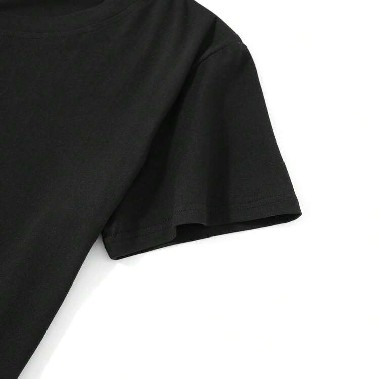 Comfortable Sports T-Shirt, Creative Style, Unisex Casual For Men, Sports Symbol Graffiti Sports T-Shirt - màu đen - Xem 3
