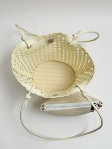 New Fashion Hollow-Out 2 Pieces Shoulder Bag Set, Hollow Bucket Bag, Ladies Summer Vacation Bag, Minimalist Style - Beige - View 9