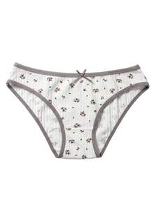 4-Pack Women's Panties - 2026 New Spring/Summer Collection: Lightweight, Breathable Briefs. Mid-Rise Women's Underwear Featuring Polka Dot And Stripe Prints; Offers A "Naked-Feel" Comfort And Healthy Wear. - 彩色 - 查看 5
