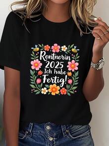 En 2025, creé una camiseta cómoda para mujer, hecha de tela pura para personas mayores - Negro - Ver 1