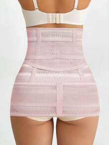 女款 2 合 1 收腹腰帶束腰塑身內褲環繞式 - 粉色 - 查看 2