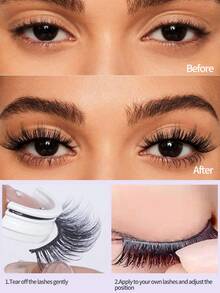 MAANGE 3 Pairs Self-Adhesive Mixed Style Delicate Cartoon False Eyelashes, Suitable For Daily Use And Travel - Multicolor - View 4