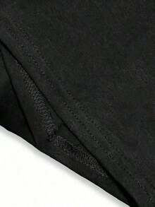 1 camiseta de manga corta para hombre, estilo casual de verano - Estampado gráfico de "Jesus", transpirable y cómoda, corte holgado, cuello redondo, estilo urbano, atuendo informal.|   Camiseta de Corte Holgado|   Tela Transpirable - Negro - Ver 4