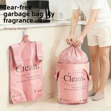 Pink Printed Drawstring Trash Bags, Thick Large For Home, Kitchen & Office - Áo vest chữ màu hồng - Xem 4