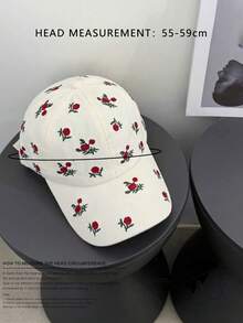 1 chiếc mũ lưỡi trai unisex kiểu Y2K thêu hoa, cá hoạt hình, hoa hồng, mũ snapback tối giản phong cách Y2K ngoài trời, mũ chống nắng thời trang dành cho giới trẻ. - sữa - Xem 2
