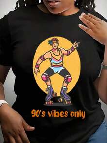 Camiseta de Patinaje con Estilo de los 90, Camiseta Retro Unisex, Regalo de Nostalgia, Camiseta Estilo Y2K, Camiseta Divertida para Patinadores, Camiseta Retro de los 90 - Negro - Ver 6