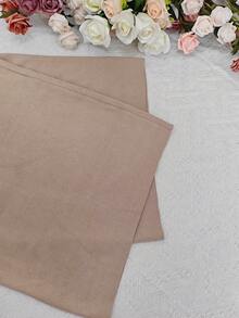 Plus Size Women Solid Color Casual Contrast Color Round Neck Knit Top And Knit Pants Set - Apricot - View 6