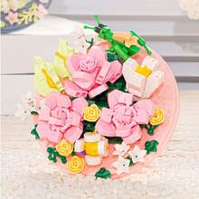 300+Pcs Micro Particle Eternal Flower Plate Building Blocks, DIY Micro Particle Building Blocks Flower Plate, Romantic Home Decor With Eternal Flowers, Multi-Functional And Original Gift Idea, Plant Flower Plate Assembly Simulation Decorative Flower, Holiday Gift, Valentine's Day Gift, Mother's Day Gift, Christmas Gift, Father's Day Gift, Desktop Ornament - Multicolor - View 9