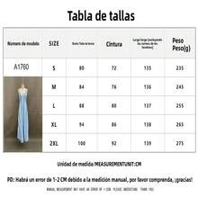 Women's Blue Dress With White Zigzag Print, Deep V-Neck, Thin Straps With Ruffles At The Shoulders, Long Skirt With Side Slit, Light And Flowing Fabric Ideal For Summer, Boho Beach Style Perfect For Vacations, Beach Parties And Trips To The Caribbean - 黑與白 - 查看 3