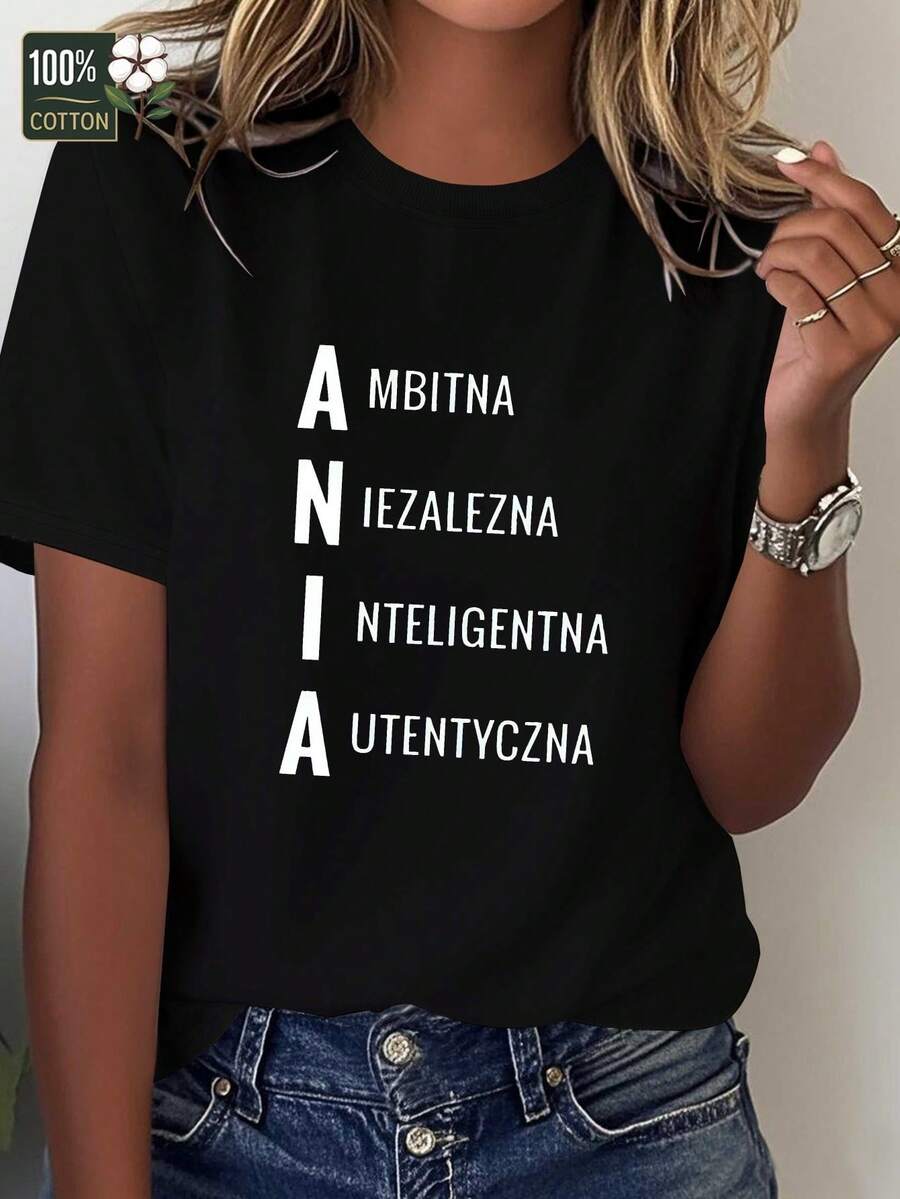 Camiseta de Mujer Names Fun Polish Pure, Ajuste Cómodo - Negro - Ver 1