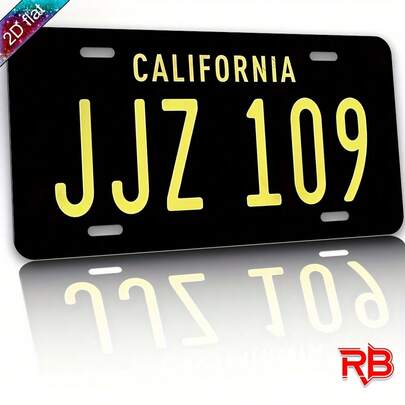 Biển số xe California dạng phẳng 2D, 1 chiếc - Biển số cổ điển 109JZ (JZ) - In UV bền, trang trí tường trong nhà/ngoài trời, phù hợp cho nhà cửa, gara, phòng giải trí - Lắp đặt dễ dàng bằng vít/đinh vít - Quà tặng chủ đề California dành cho người đam mê xe hơi, dạng phẳng 2D
