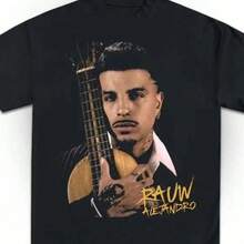 Camiseta unisex de manga corta, Rauw Alejandro Cosa Nuestra Tour Camisa Crudo Alejandro Concierto Ventilador Camisa Crudo Alejandro Ventilador Regalo, Crudo Alejandro Cosa Nuestra Tour Tplayeras hombre, , ,  mujer,romwe hombres, boho chic,maestras regalos,camiseta para conjuntos de mujer con curvas para mu,y2k, - Negro - Ver 1