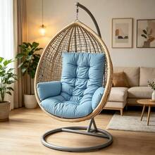 1PC Multi-Functional Rocking Chair Cushion, Suitable For Chairs, Hanging Baskets And Recliners. Seat Pad Egg Shaped Hammock Base Pillow Suspended Basket Rest, Suspended Seating Comfort, Egg Shaped Pillow, Hammock Base Cushion, Contemporary Pillow Style, Egg Shaped Design, Durable Stitching - Multicolor - View 6