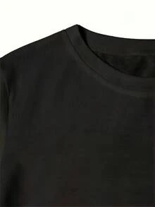 Nueva Camiseta de Primavera/Verano 2025 con Estampado de Corazones y la Frase "One Day at a Time", Cuello Redondo Holgado, Manga Corta, Estilo Casual para Mujer, Moderna y Versátil - Negro - Ver 3