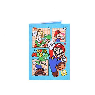 Miniso 1张超级马里奥3D立体贺卡，趣味游戏角色设计，生日/派对邀请卡，适合儿童粉丝，附信封，创意礼物