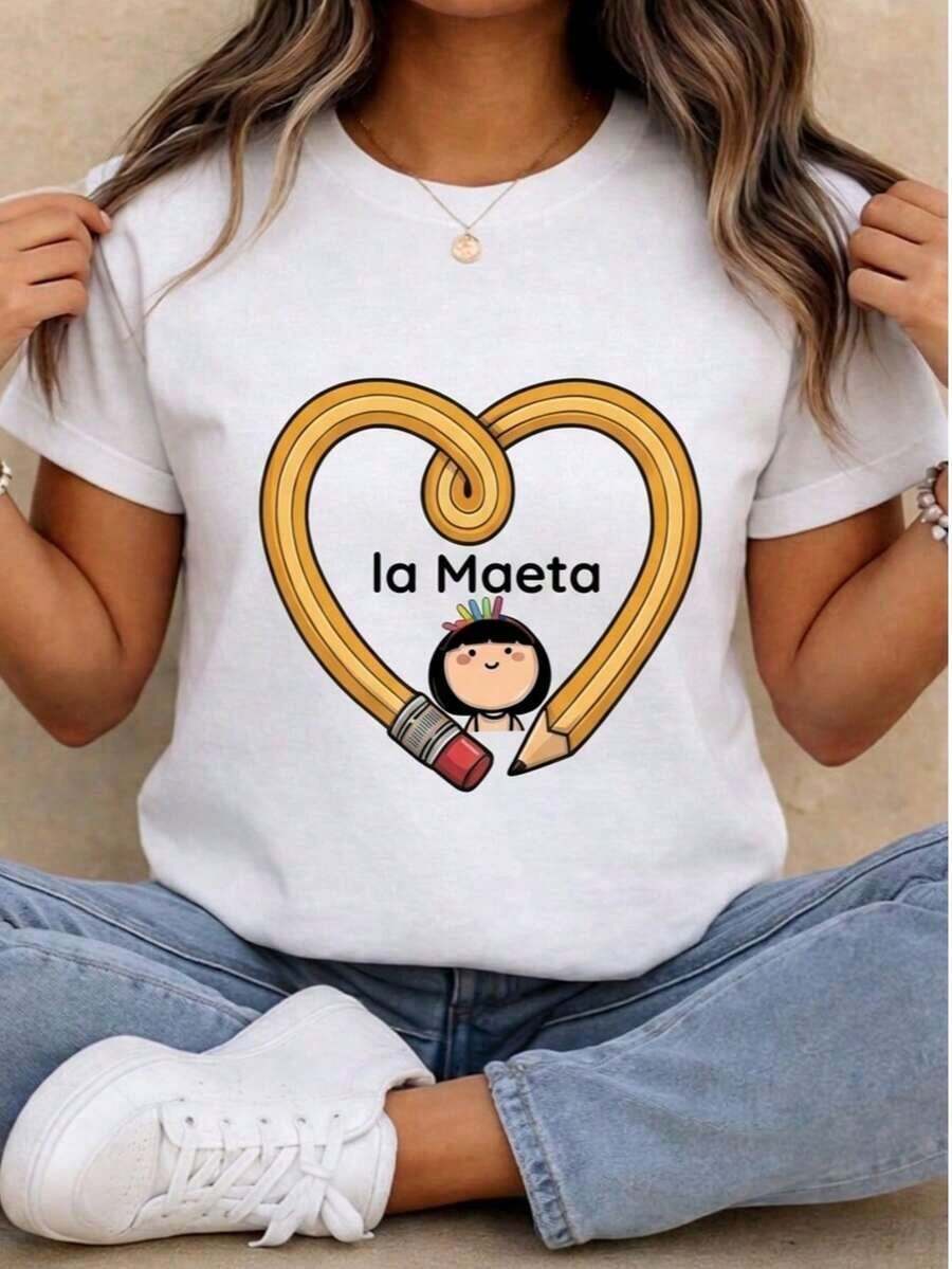 permeabilityTshirt camiseta para mujer empoderada Maestra Profesora, tela suave elastica comoda, ideal para disfrutar un buen díaspacious - Blanco - Ver 1