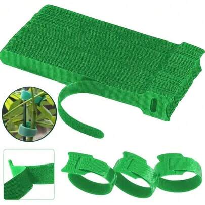 60 chiếc dây buộc tái sử dụng màu xanh lá cây, dài khoảng 15cm (5,91 inch), dây buộc nylon chống trượt có thể điều chỉnh, dây buộc làm từ thực vật, khóa dán - Lý tưởng để hỗ trợ cây leo.