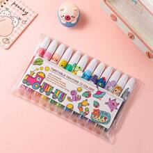 1pc Cute Large Wax Crayon, 12pcs Rotatable & Washable Smooth Large Wax Crayons Suitable For Doodle & Painting - Multicolor - View 7