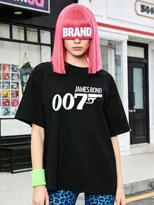 Camiseta de manga corta con cuello redondo suave y casual de verano para mujer, tops para salir, vintage, Gen Z, tops, curvas, ropa Y2K, algodón, Italia, Grecia, tops de mujer, tops bonitos, camisetas gráficas, conjuntos de primavera, estilo callejero americano, casual deportivo, estilo unisex, estilo casual urbano, casual, jersey, camisetas holgadas, ropa de calle retro, estilo de los 90, estilo de los 2000, subcultura, estilo europeo, tops negros, tops blancos, conjuntos de fiesta de los 90. Blanco - Negro - Ver 1