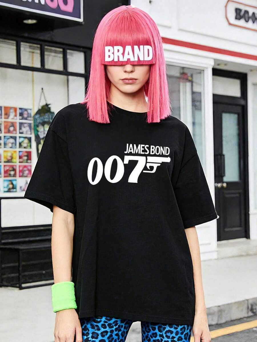 Camiseta de manga corta con cuello redondo suave y casual de verano para mujer, tops para salir, vintage, Gen Z, tops, curvas, ropa Y2K, algodón, Italia, Grecia, tops de mujer, tops bonitos, camisetas gráficas, conjuntos de primavera, estilo callejero americano, casual deportivo, estilo unisex, estilo casual urbano, casual, jersey, camisetas holgadas, ropa de calle retro, estilo de los 90, estilo de los 2000, subcultura, estilo europeo, tops negros, tops blancos, conjuntos de fiesta de los 90. Blanco - Negro - Ver 1