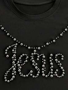 Camiseta informal de manga corta y cuello redondo de unicolor para hombres, con proceso de perforación caliente, nueva colección primavera/verano 2025, rave - Negro 4 - Ver 4