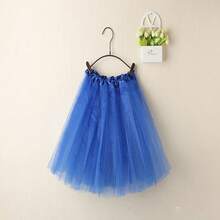 Women's Vintage Summer Tulle Skirt, Elegant Adult Ballet Dancewear, Party Costume, Dance Dress, Mini Skirt - 藍寶石藍 - 查看 4
