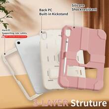 1 chiếc ốp lưng chính hãng tương thích với iPad thế hệ thứ 10 năm 2022 (10.9 inch) (A16) và iPad 11 inch thế hệ thứ 11 năm 2025 (A16 2025). Ốp bảo vệ chắc chắn, bền bỉ cho iPad 10/11 inch với chân đế tích hợp. - Hồng và trắng - Xem 5